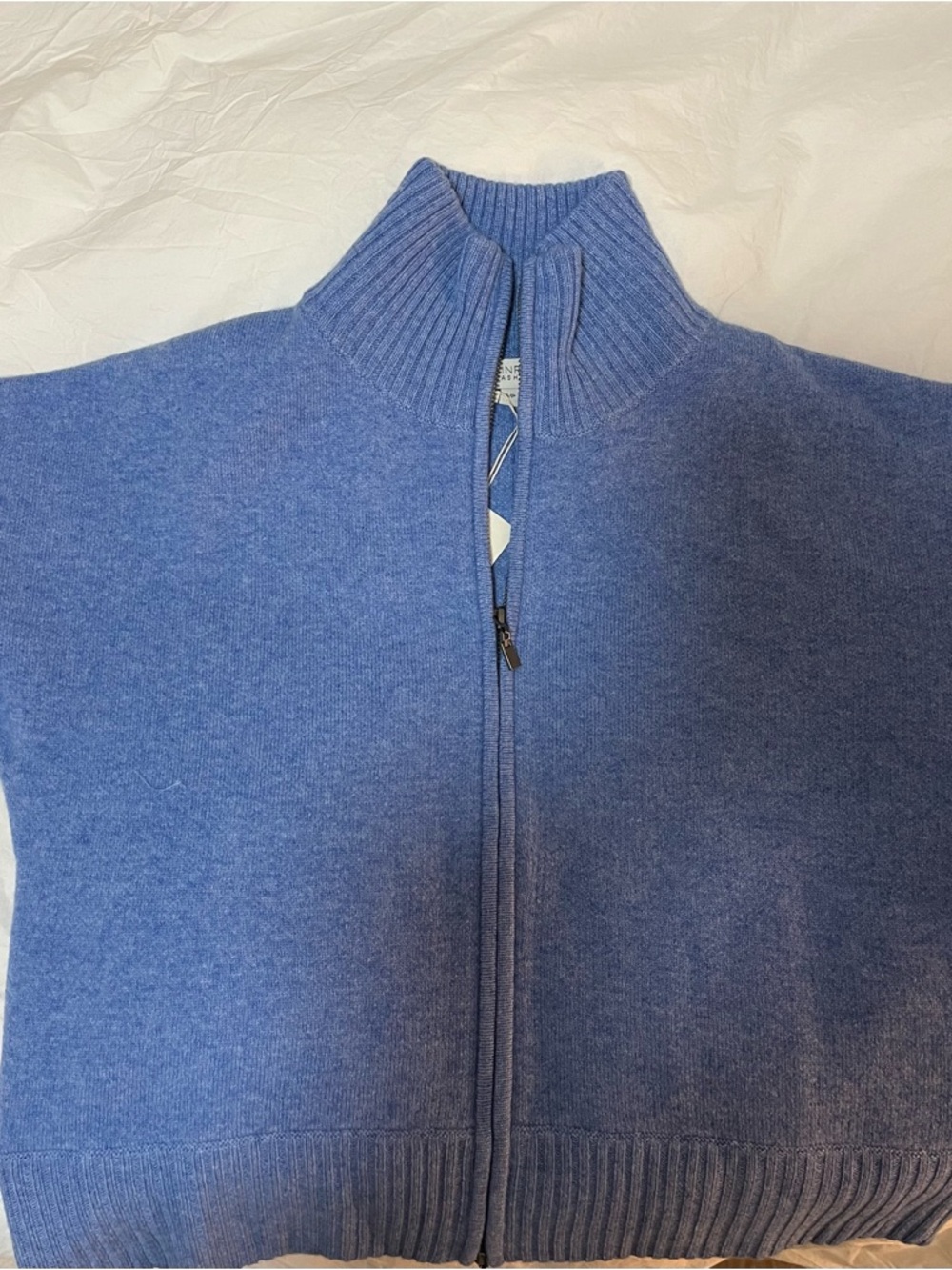 kinross sky blue cashmere zip-up - Picture 5 of 6